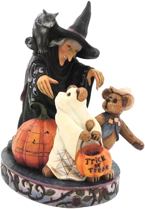 Jim Shore - Elsa Witchington And Salem With Howdy And Boo...Fright In The Night