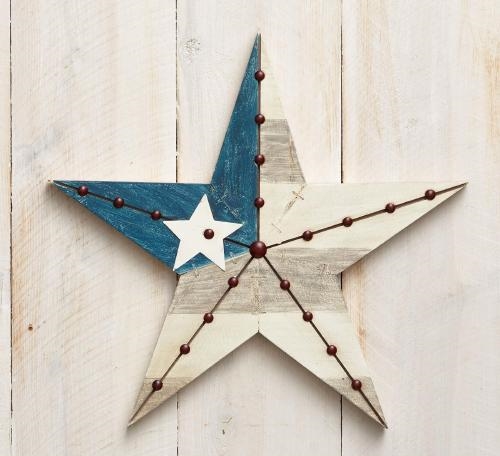 River's End Patriotic Star Wooden Wall Decoration