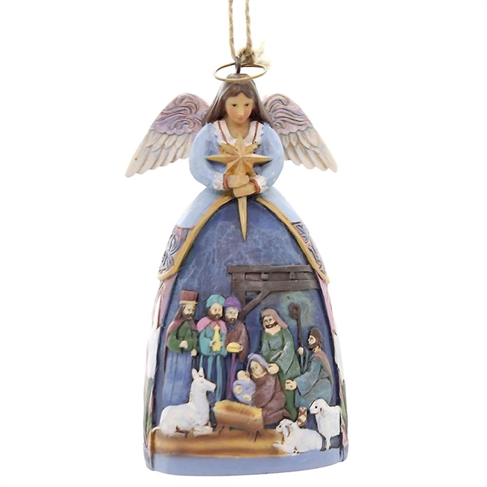 Angel With Nativity Christmas Ornament