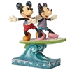 Jim Shore Disney Traditions - Surf's Up! - Minnie & Mickey Surfboard