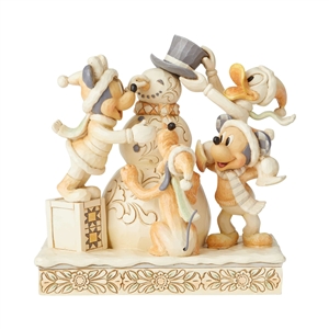 Jim Shore Disney Traditions - Frosty Friendship - Fab Four White Woodland