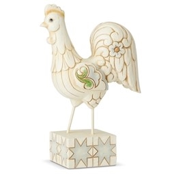 Early To Rise - White Farmhouse Rooster