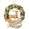 Jim Shore Heartwood Creek - Woodland Dated 2019 Deer Wreath Ornament