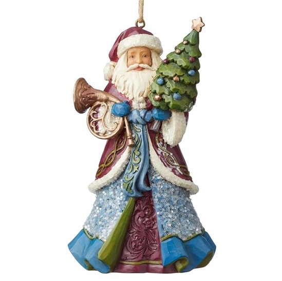 Jim Shore Heartwood Creek - Victorian Santa With Horn Ornament