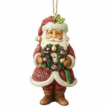 Jim Shore Heartwood Creek - Wonderland Santa With Wreath Ornament