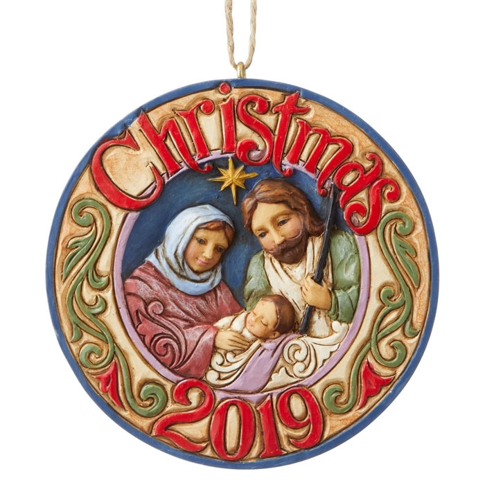 Jim Shore Heartwood Creek - Holy Family Dated 2019 Ornament