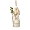 Jim Shore Heartwood Creek | White Woodland Santa With Cane Ornament 6005253 | DBC Collectibles