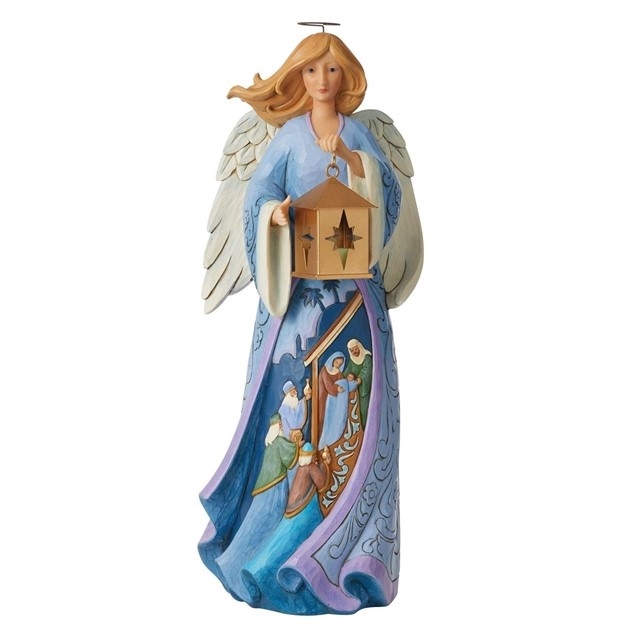 Jim Shore Heartwood Creek |  Nativity Angel with Lantern Statue   6006250 | DBC Collectibles