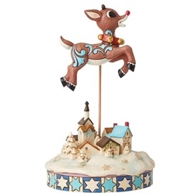 Rudolph Traditions by Jim Shore - Leaping Rudolph With Bells