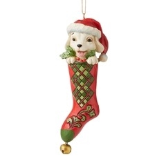 Jim Shore Heartwood Creek - Dog in Stocking Ornament