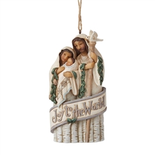 Jim Shore Heartwood Creek | White Woodland Holy Family Christmas Ornament 6007932 | DBC Collectibles