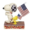 Jim Shore Heartwood Creek | Snoopy And Woodstock with Flags 6007960 | DBC Collectibles