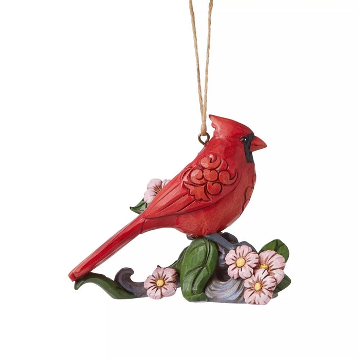 Jim Shore Heartwood Creek | Cardinal Flower Branch - Poem Ornament 6008123 | DBC Collectibles