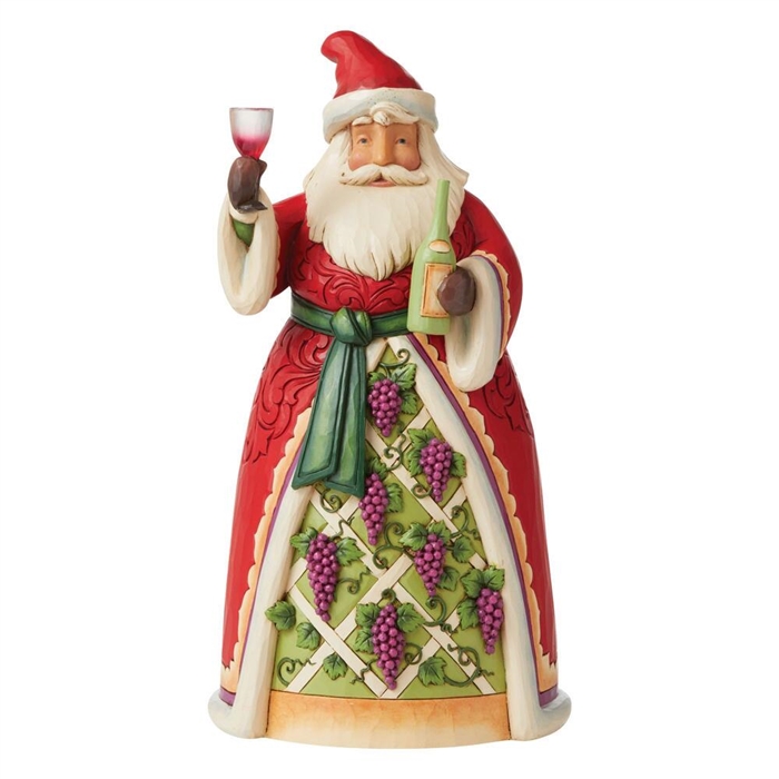 Jim Shore Heartwood Creek | Vintage Holiday Cheer  -Wine and Grapes Santa  | 6008882 | DBC Collectibles