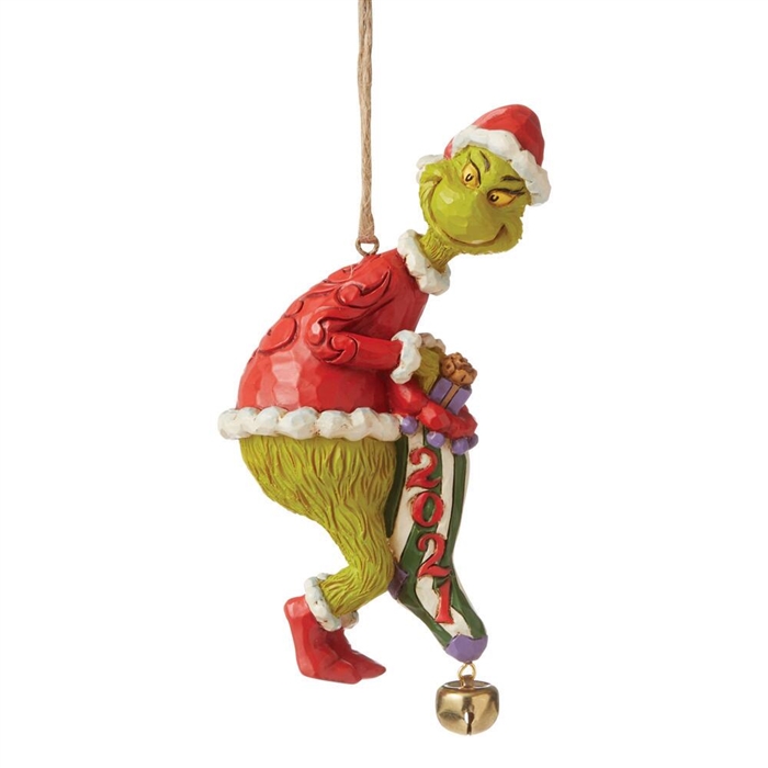 Jim Shore Grinch | Grinch Dated 2021 Stocking Ornament 6008894 | DBC Collectibles