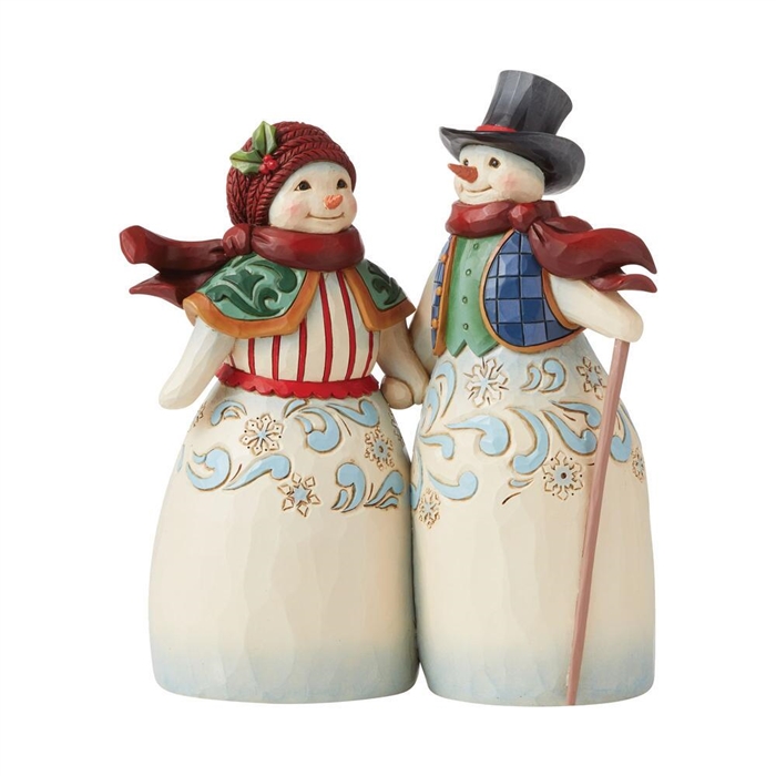 Jim Shore Heartwood Creek | Next To You Is The Warmest Place - Snowman Couple Holding Hands  | 6008920 | DBC Collectibles