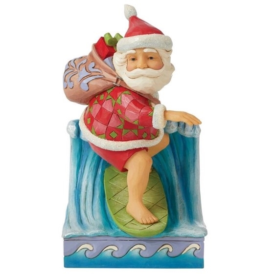 Jim Shore Heartwood Creek | Waves of Christmas Wishes - Santa Surfing 6008933 | DBC Collectibles