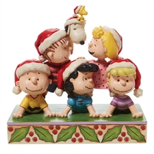 Jim Shore Peanuts | Stacked with Friendship - Peanuts Holiday Pyramid 6008953 | DBC Collectibles