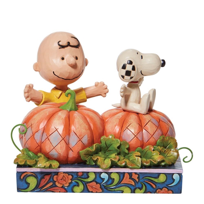 Jim Shore Peanuts | Pumpkin Treats - Charlie Brown And Snoopy in pumpkin patch 6008962 | DBC Collectibles