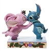 Jim Shore Disney Traditions | Mistletoe Kisses - Angel and Stitch Mistletoe 6008980 | DBC Collectibles