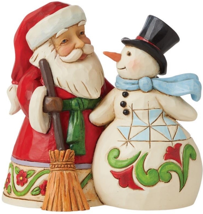 Jim Shore Heartwood Creek | Christmas Is For Togetherness - Santa with Snowman Pint Size - 6009004 | DBC Collectibles