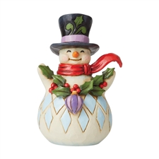 Jim Shore Heartwood Creek | Making Things Merry - Snowman/Holly Garland  Pint Size - 6009006 | DBC Collectibles