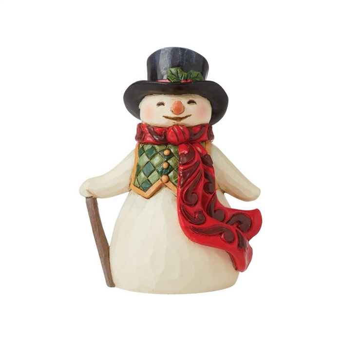 Jim Shore Heartwood Creek | Snowman with Long Scarf Mini - 6009008 | DBC Collectibles