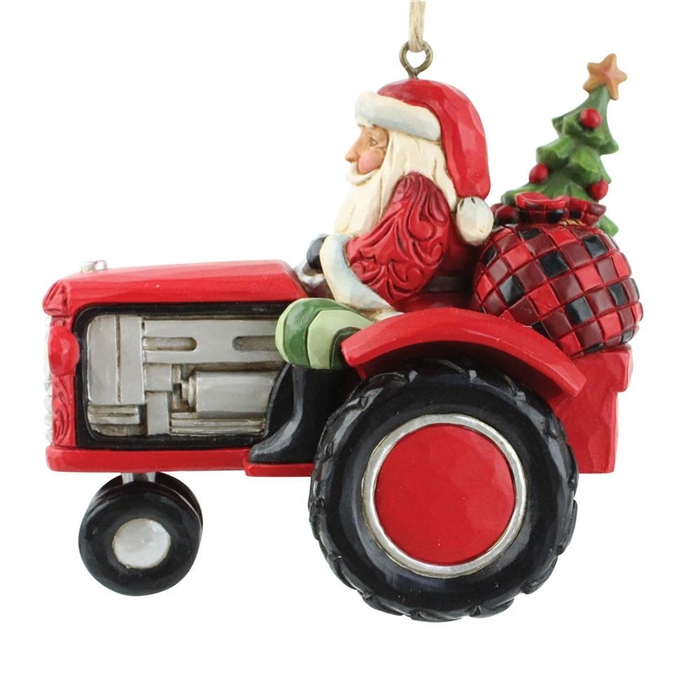 Jim Shore Heartwood Creek | Santa Driving Tractor Ornament 6009132 | DBC Collectibles