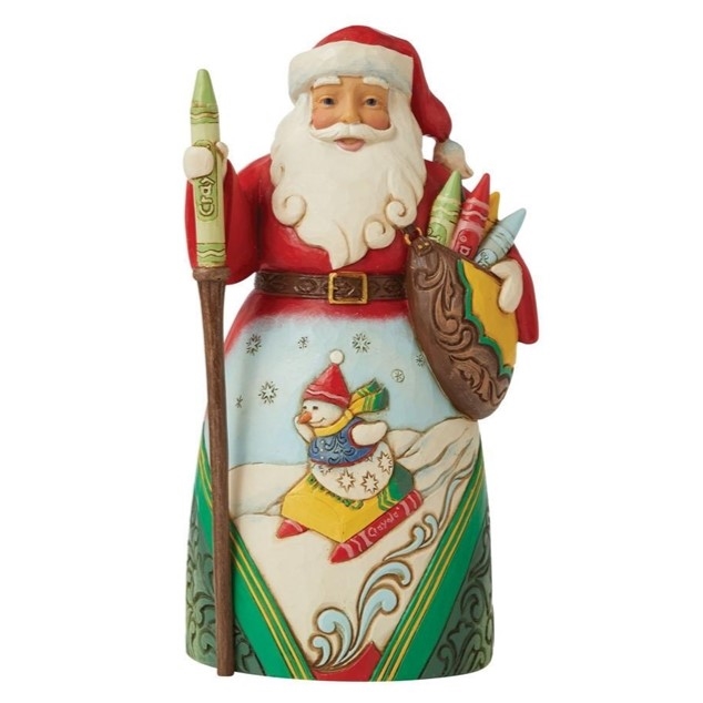Crayola by Jim Shore | Wishing You A Colorful Christmas - Crayola Santa with Sled Scene 6009133 | DBC Collectibles