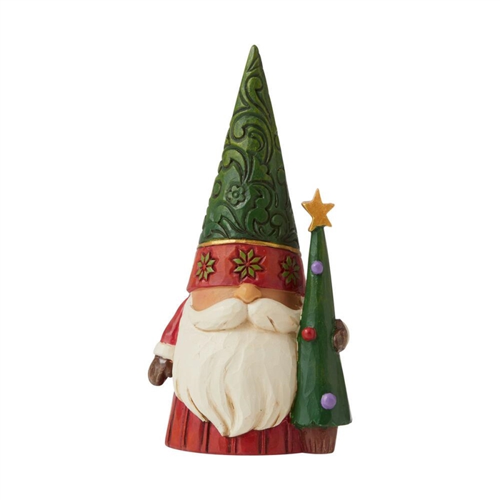 Jim Shore Heartwood Creek | Tree-mendous Tidings - Christmas Gnome Holding Tree 6009184 | DBC Collectibles