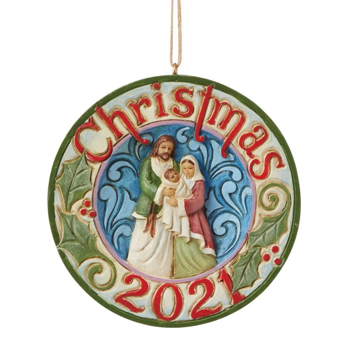 Jim Shore Heartwood Creek | Holy Family Dated 2021 Ornament 6009193 | DBC Collectibles