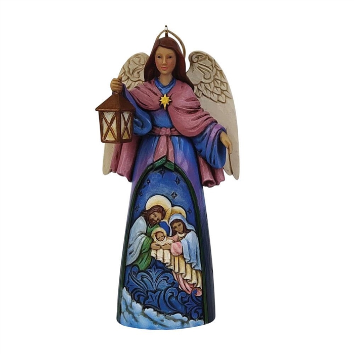 Jim Shore Heartwood Creek | Nativity Angel  With Lantern Ornament 6009455 | DBC Collectibles