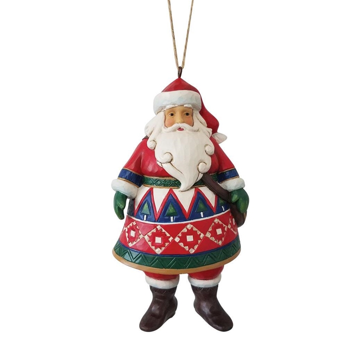 Jim Shore Heartwood Creek | Lapland Santa With Satchel Ornament 6009458 | DBC Collectibles
