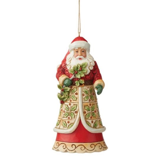 Jim Shore Heartwood Creek | Santa with Holly Ornament 6009462 | DBC Collectibles