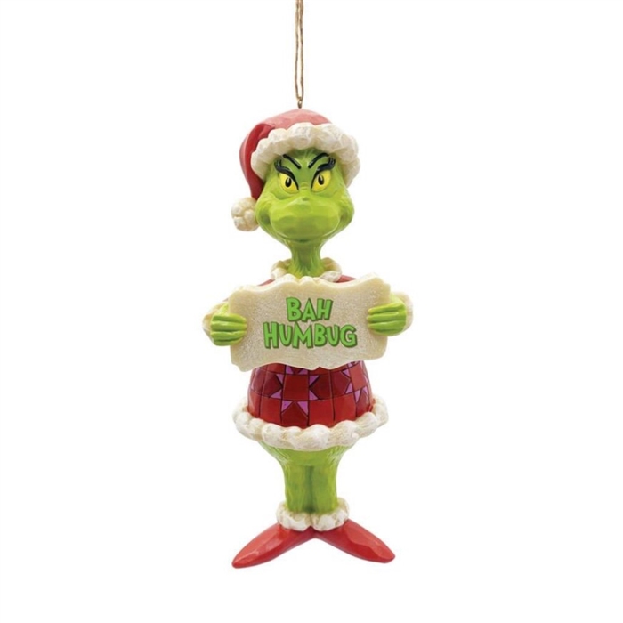 Jim Shore Heartwood Creek | Grinch Bah Humbug - Ornament - 6009533| DBC Collectibles