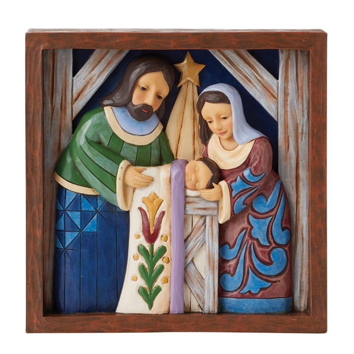 Jim Shore Heartwood Creek |  Holy Family Plaque l 6009562 | DBC Collectibles