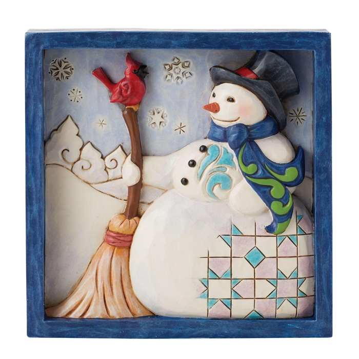 Jim Shore Heartwood Creek |  Snowman with Broom Plaque l 6009565 | DBC Collectibles