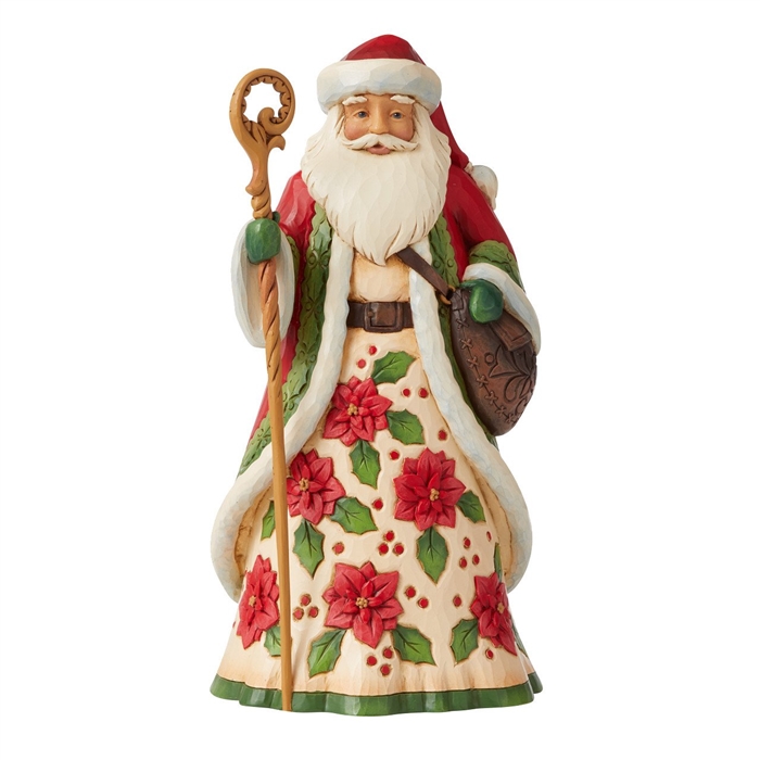 Jim Shore Heartwood Creek | Santa With Poinsettias Pattern 6009684 | DBC Collectibles