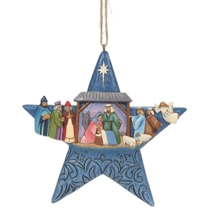 Jim Shore Heartwood Creek  | Star with Nativity Scene Ornament 6009696 | DBC Collectibles
