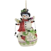 Jim Shore Heartwood Creek | Snowman Wrapped In Lights Ornament 6009885 | DBC Collectibles