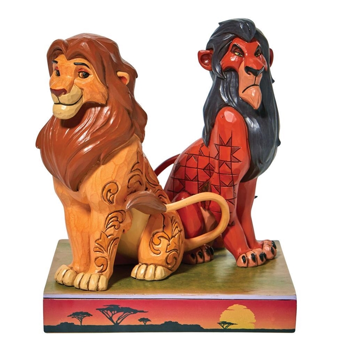 Jim Shore Disney Traditions | Proud and Petulant - Simba and Scar 6010093 | DBC Collectibles