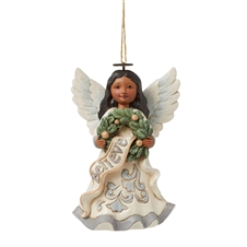 Jim Shore Heartwood Creek | African American White Woodland Believe Angel Christmas Ornament 6010355 | DBC Collectibles