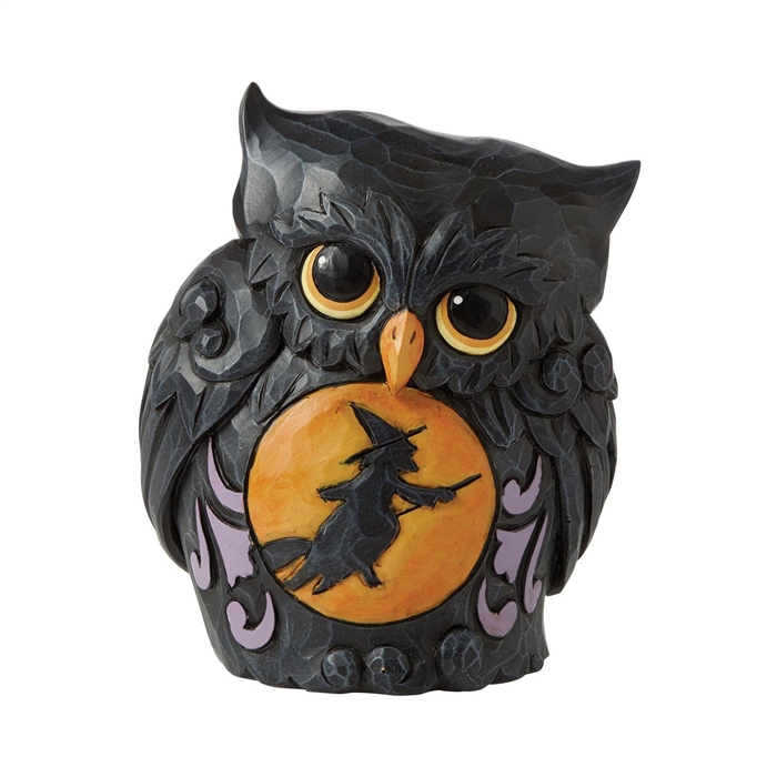 Jim Shore Heartwood Creek |    Mini Halloween Owl with Scene - 6010675 | DBC Collectibles