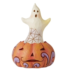 Jim Shore Heartwood Creek | Mini Ghost in Pumpkin - 6010676 | DBC Collectibles