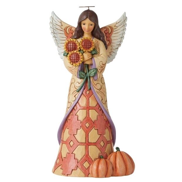 Jim Shore Heartwood Creek |   Harvest A Bouquet of Sunshine - Harvest Angel with Sunflowers - 6010677 | DBC Collectibles