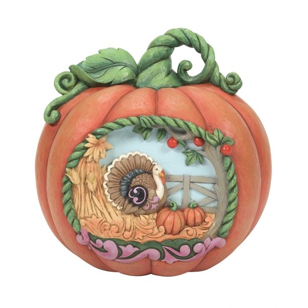 Jim Shore Heartwood Creek |   Be Thankful - Pumpkin - 6010678 | DBC Collectibles