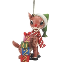 Jim Shore Rudolph Traditions | Rudolph 2022 Dated Ornament 6010719 | DBC Collectibles