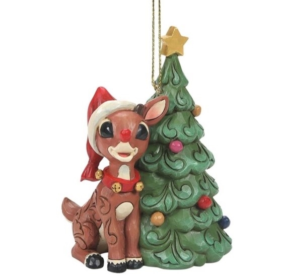 Rudolph Traditions by Jim Shore | Rudolph with Christmas Tree Ornament 6010720 | DBC Collectibles
