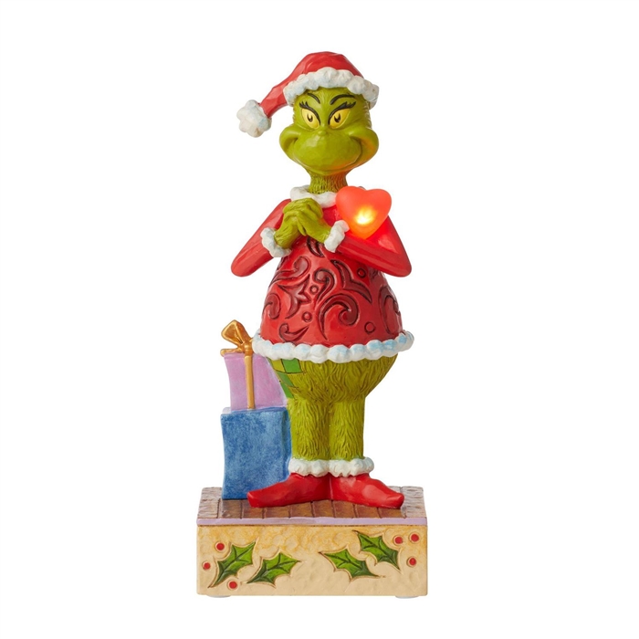 The Grinch by Jim Shore | Grinch with Large Red Heart 6010782 | DBC Collectibles