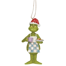 The Grinch by Jim Shore | Grinch in Apron with Cookies Ornament 6010786 | DBC Collectibles